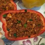 Vegetables and Meat stuffed in Red Bell Pepper in Boston, MA