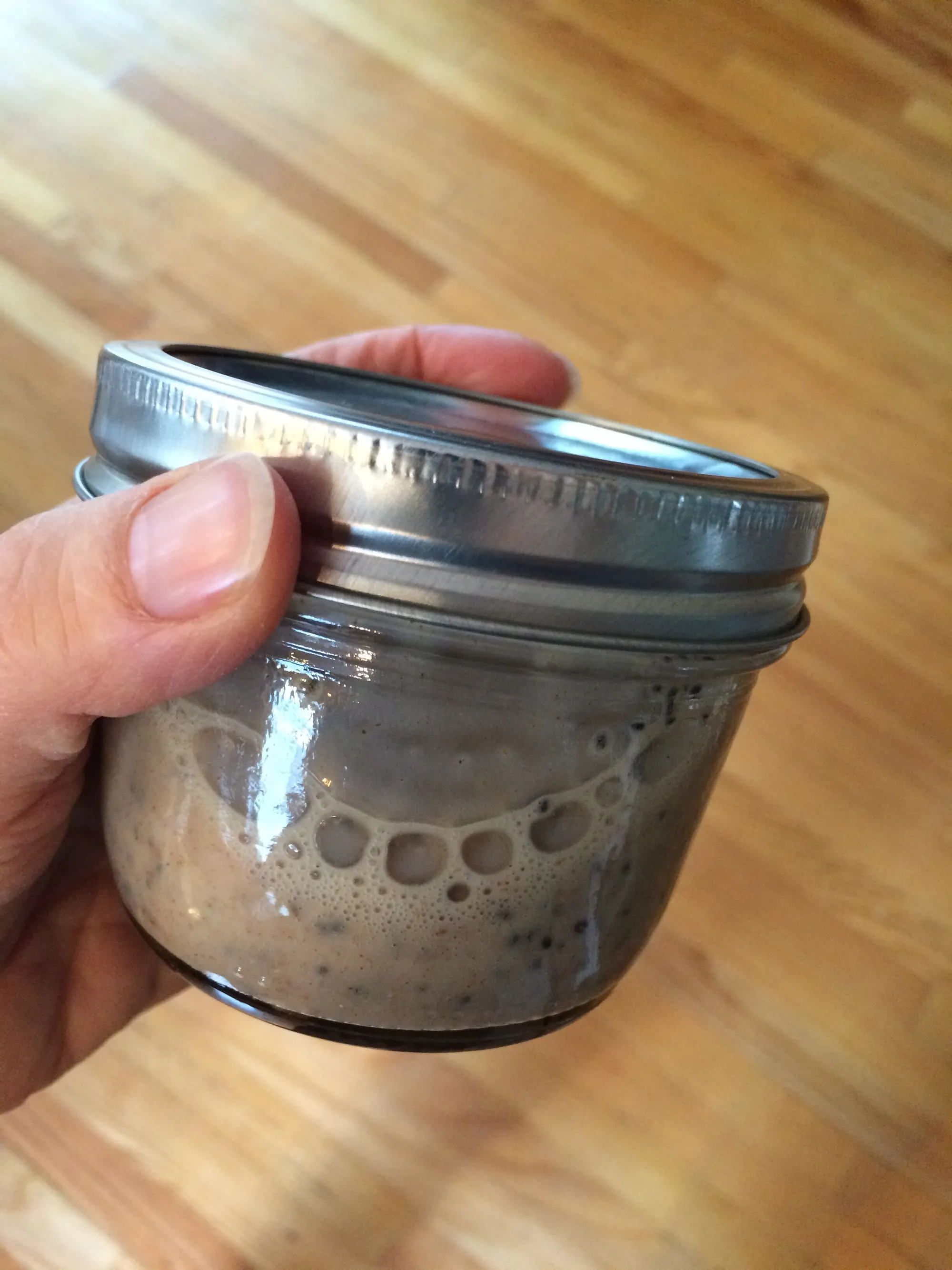 Chia pudding in a glass jar