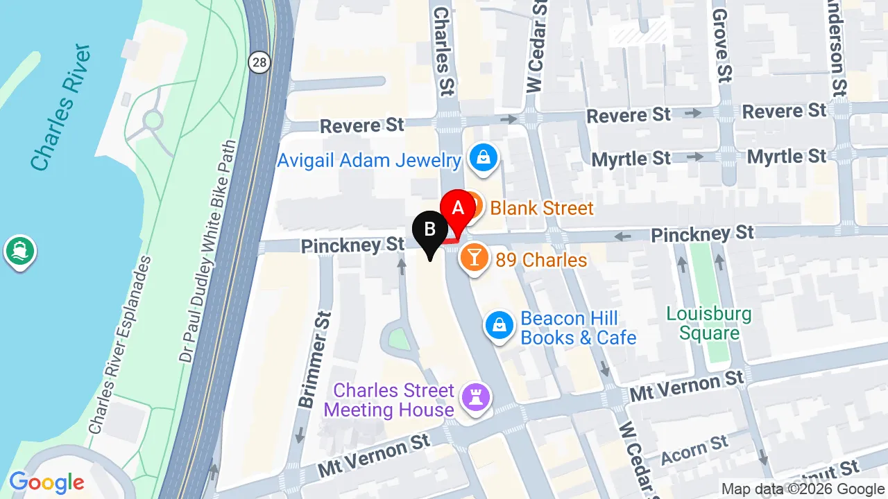 Driving directions from Beacon Hill to Charles Street Family Chiropractic